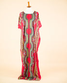 Red Dashiki Bati Dress Kabayare