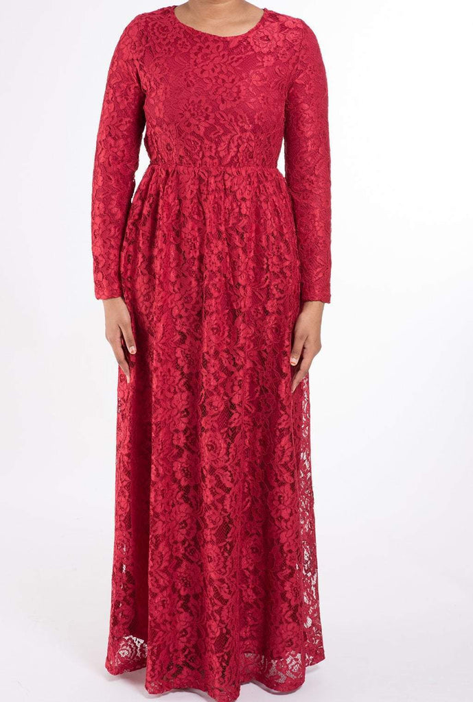 Red Garden Lace Dress Kabayare