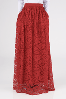 Red Garden Lace Maxi Skirt Kabayare