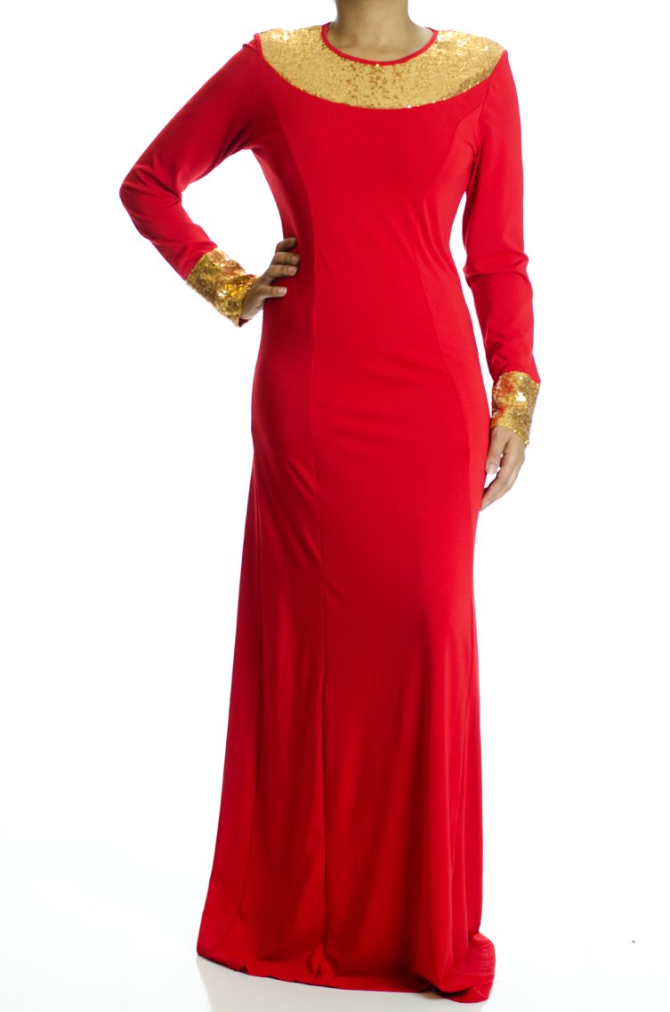 Red Glamour Sequin Dress Kabayare