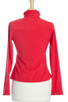 Red Lace Long Sleeve Ruffle Shirt Kabayare