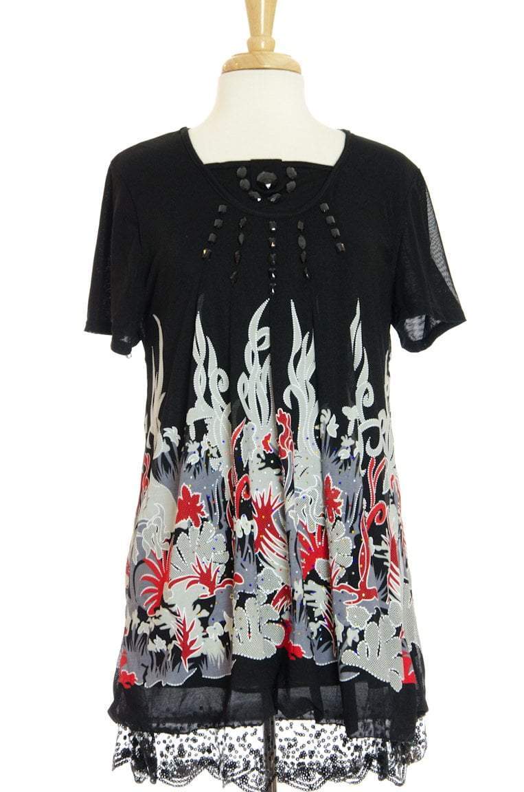 Red lace Tunic Kabayare