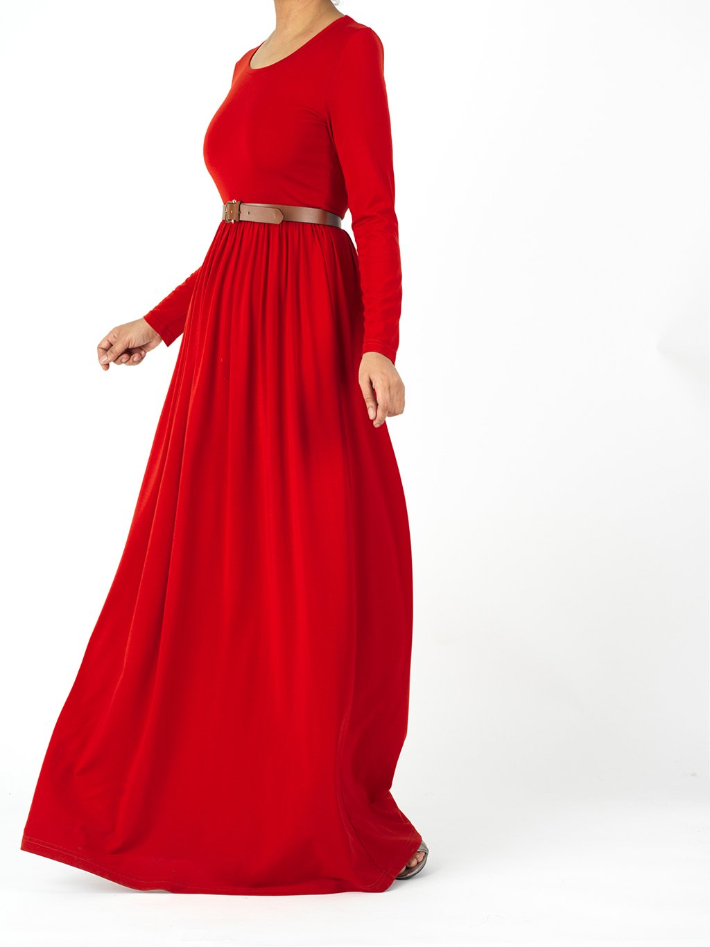 Red Milk Silk Maxi Dress (SOFT) Kabayare
