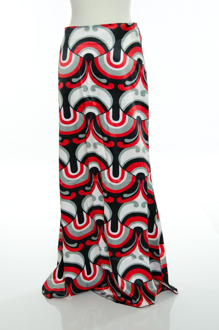 Red modern Pattern Skirt Kabayare