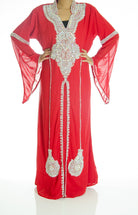 Red Pearl Khaleeji Dress Kabayare