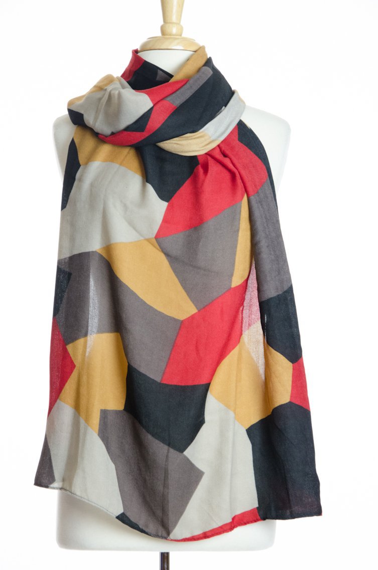 Red Rocky Print Scarf Kabayare