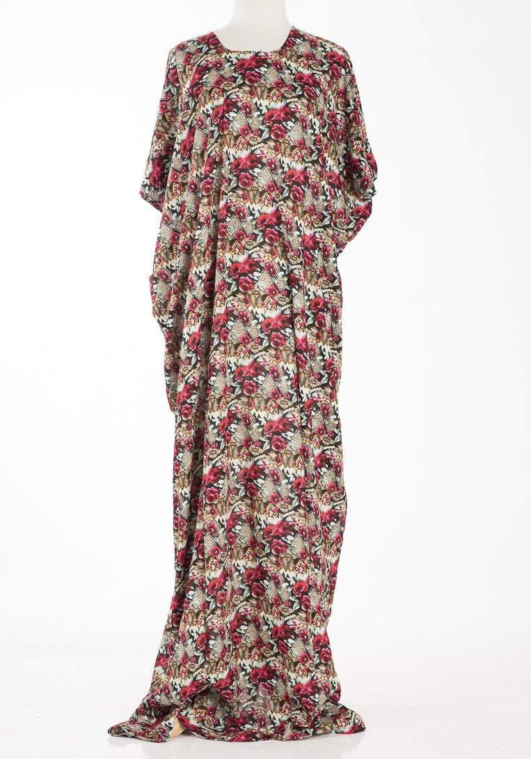red small floral bati dress Kabayare