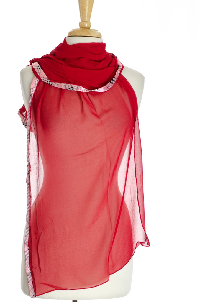 Red Soft Chiffon Hijab Kabayare