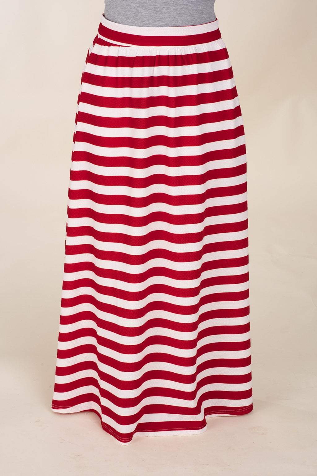 Red Stripe Maxi Skirt Kabayare