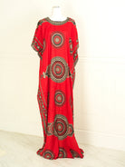 Red time machine print bati dress KF