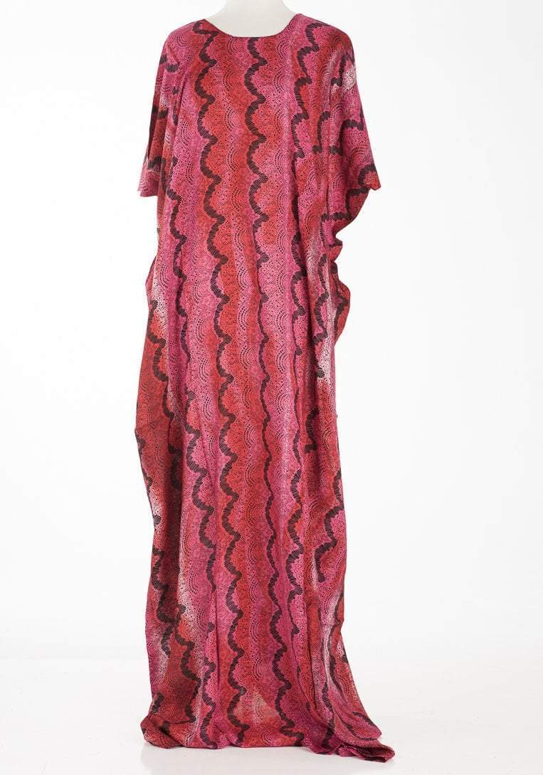 Red Waves art bati dress Kabayare