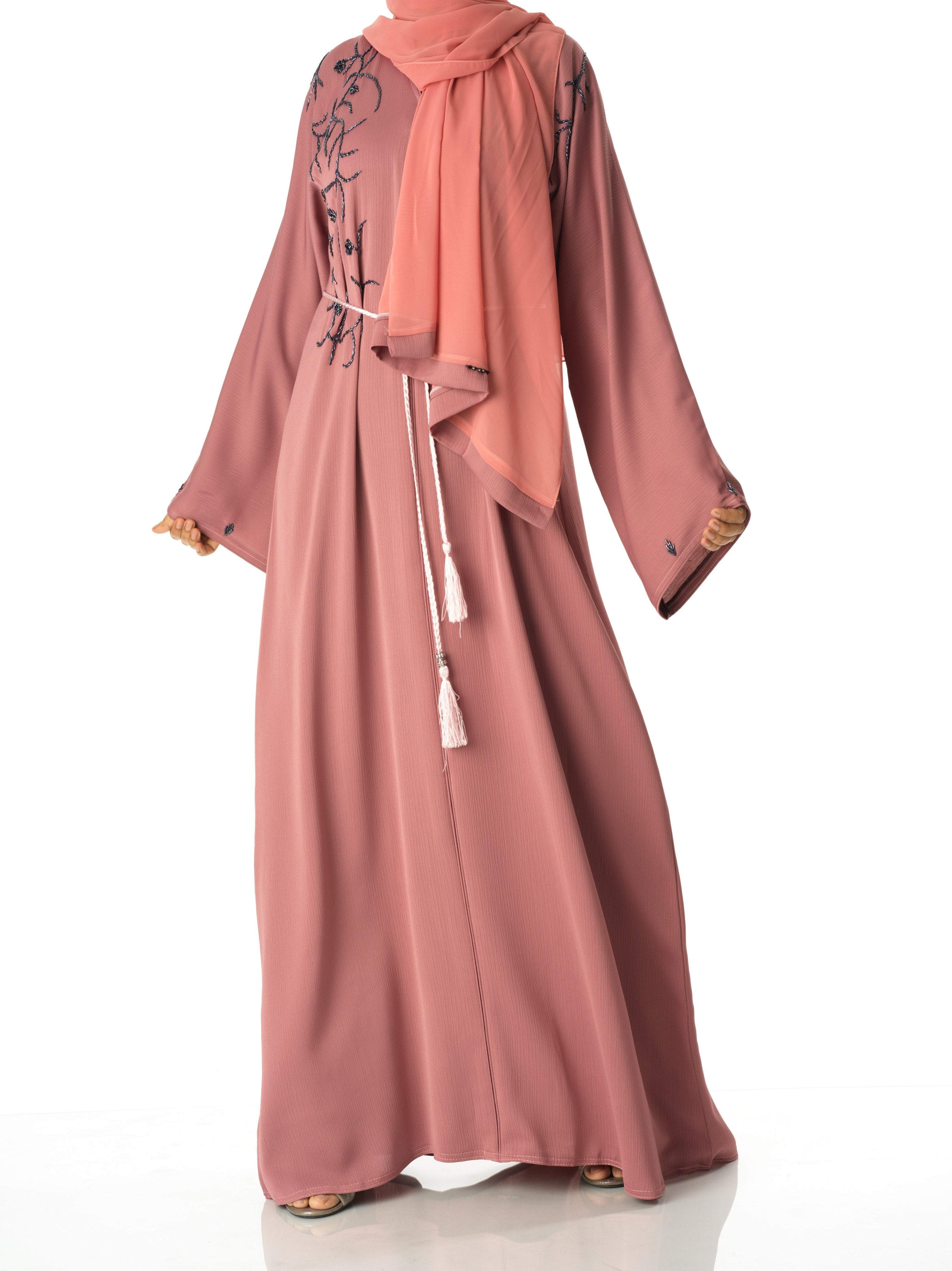 Rose Blush georgette abaya Kabayare (6820062855346)