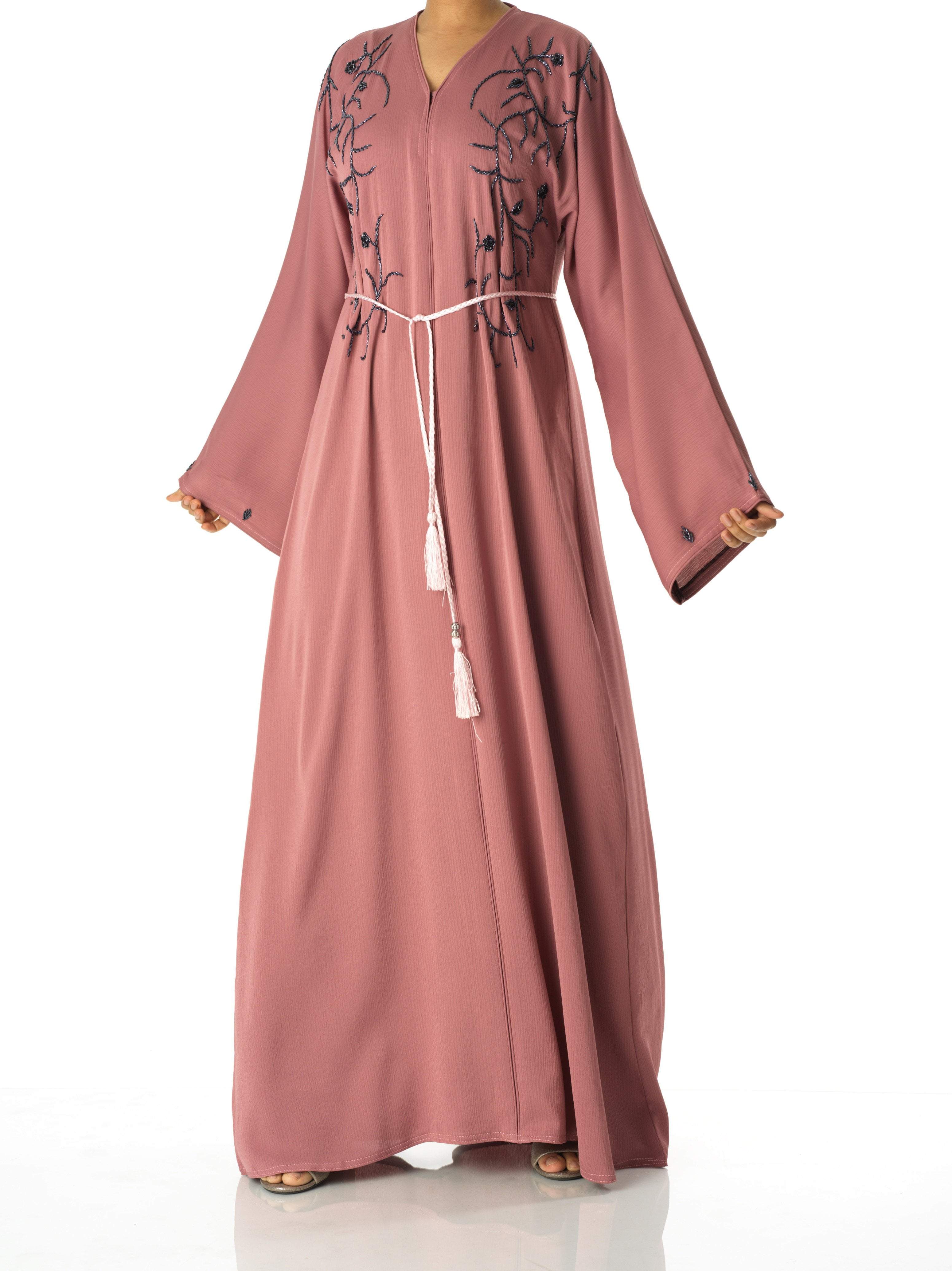 Rose Blush georgette abaya Kabayare (6820062855346)