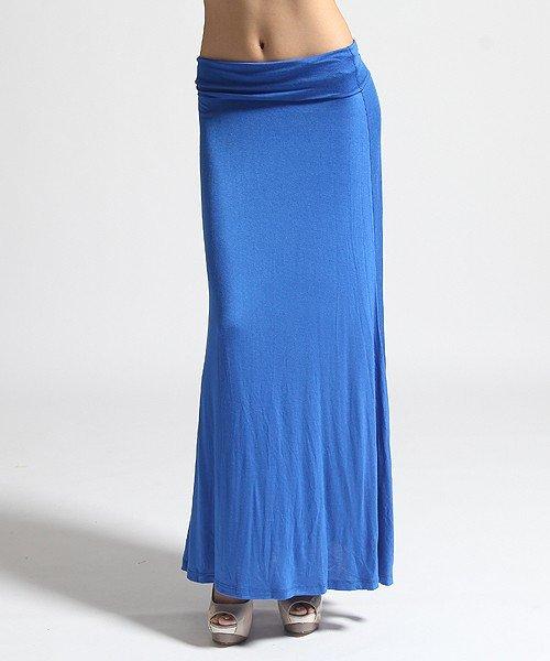 Royal Blue Jersey Maxi Skirt Kabayare