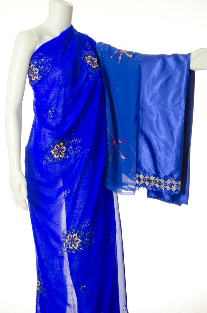 Royal Blue lovers Saree Dirac Kabayare