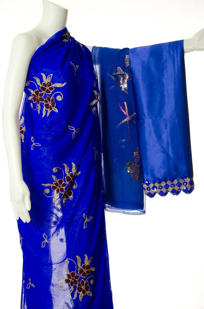 Royal Blue Princess Saree Dirac Kabayare