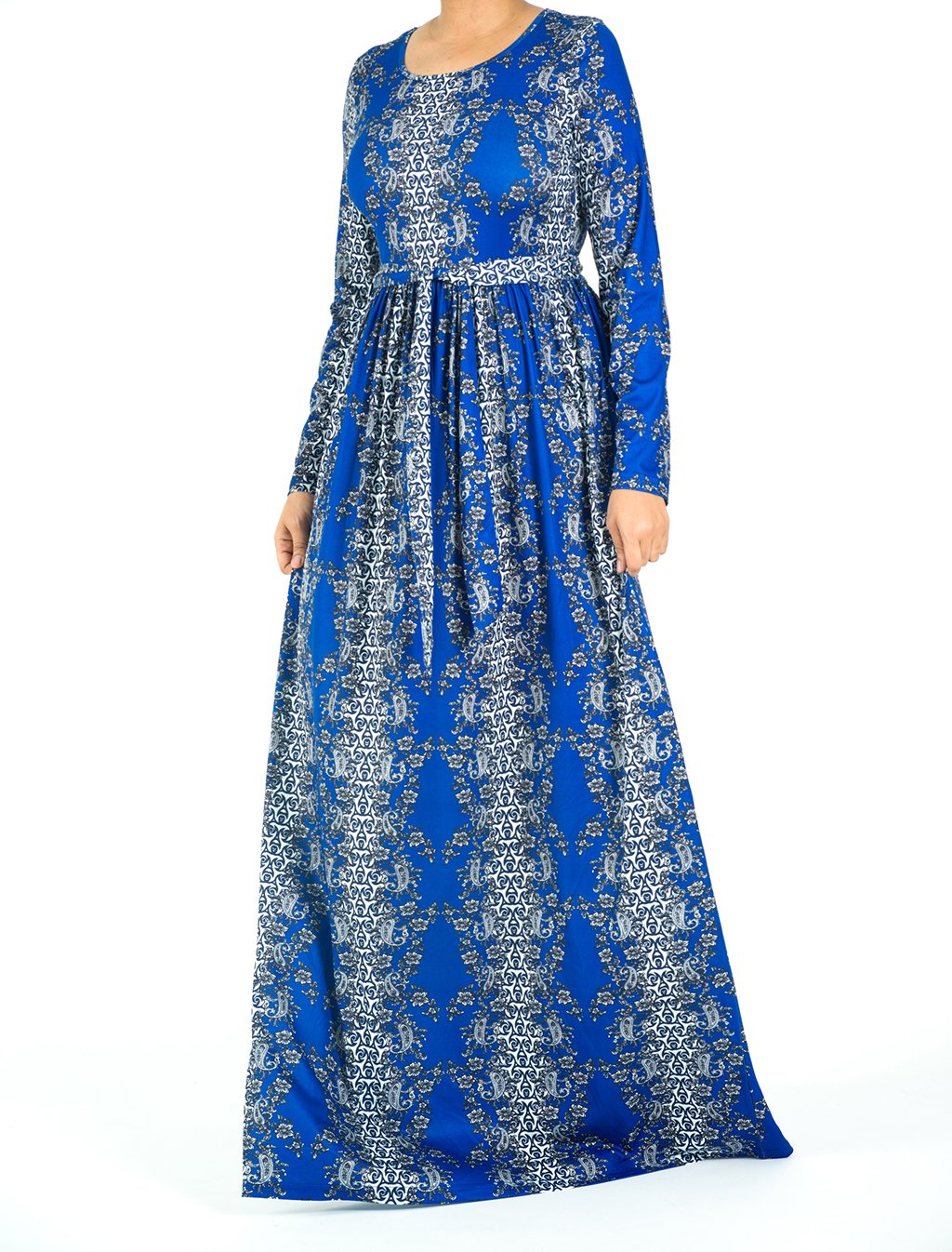 Royal Blue soft print maxi dress Kabayare