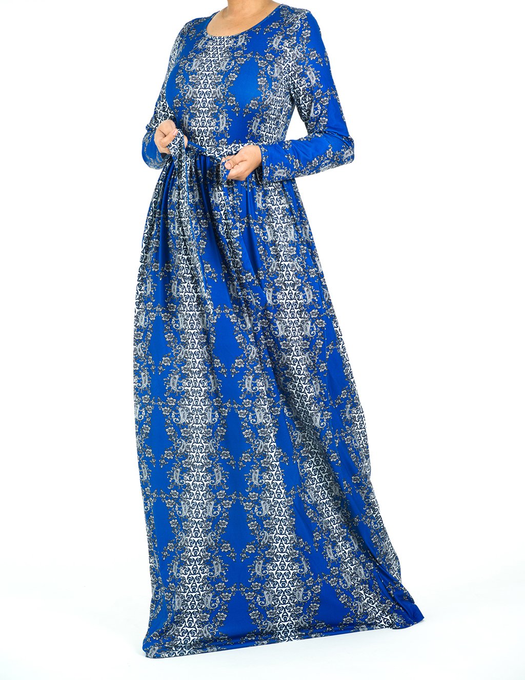 Royal Blue soft print maxi dress Kabayare