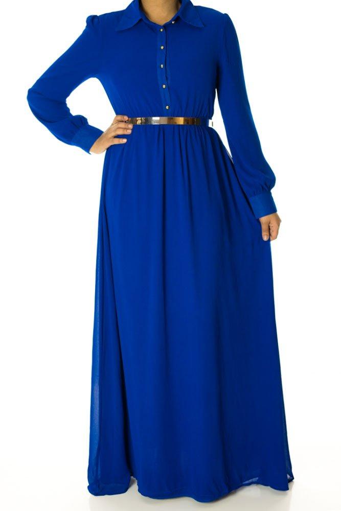 Royal Buttons Chiffon Dress Kabayare