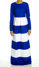 Royal Modern Stripe Maxi dress Kabayare