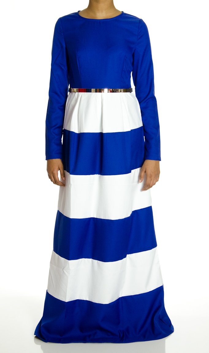 Royal Modern Stripe Maxi dress Kabayare