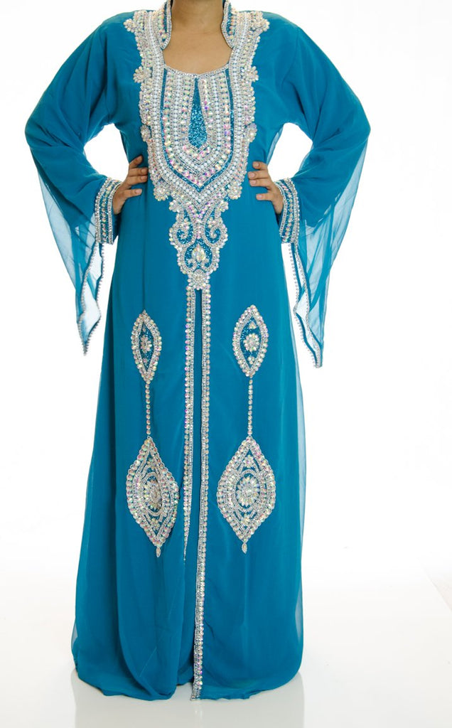 Royal Teal Khaleeji Dress Kabayare