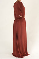 Rust V-NECK JERSEY MAXI DRESS Kabayare