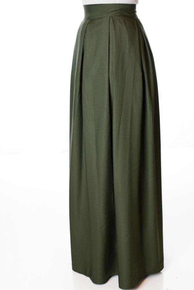 Sage A- Line Maxi Skirt Kabayare