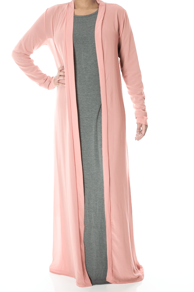 Salmon Basic Maxi Cardigan Kabayare
