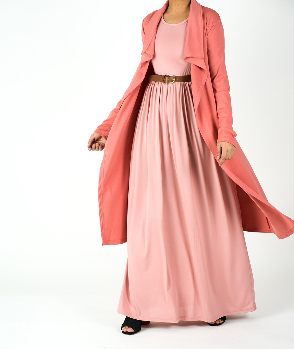 Salmon Draped Drop Shoulder Jacket Kabayare