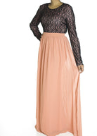 Salmon lash chiffon dress Kabayare