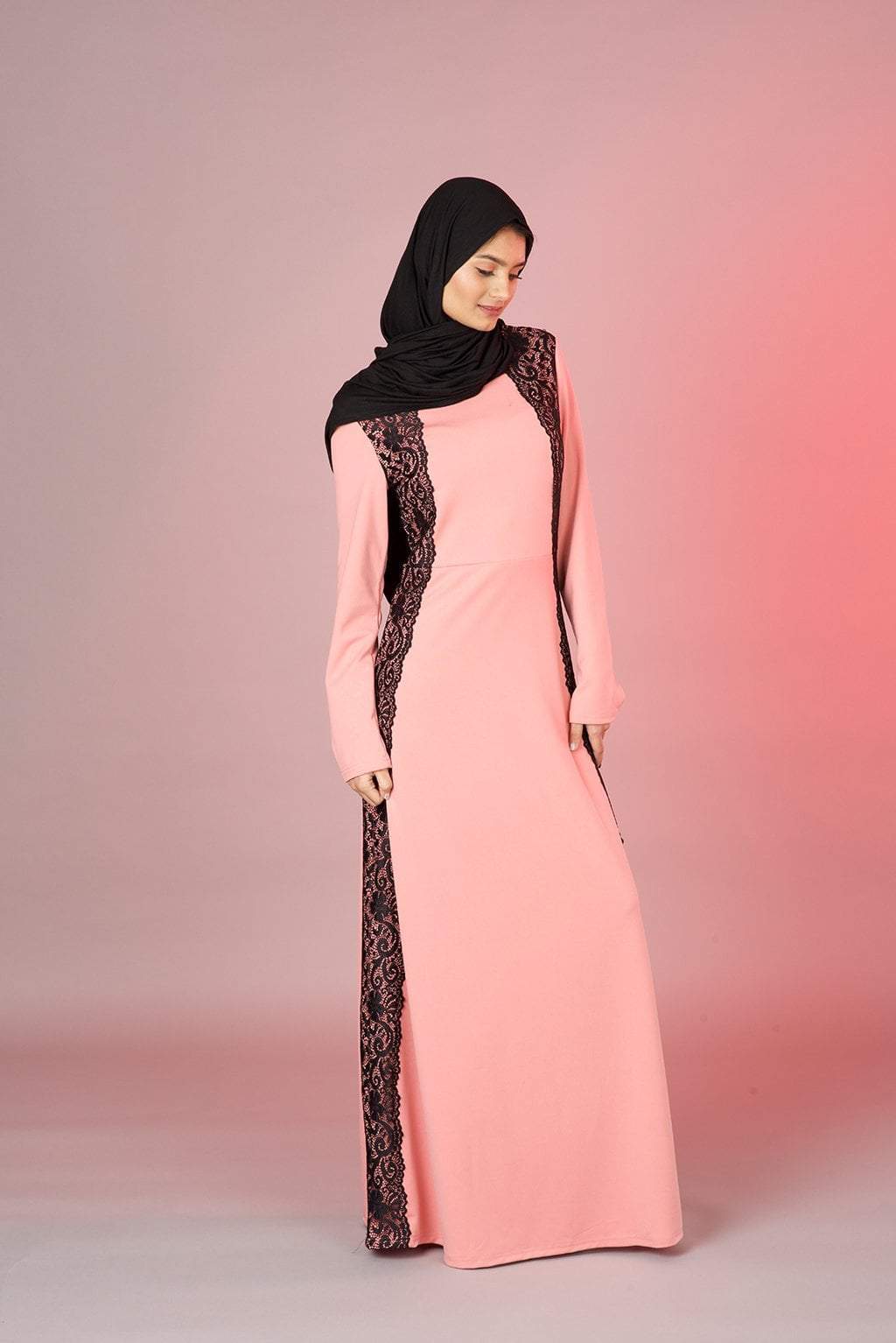 Salmon Macramé Lace Dress Kabayare