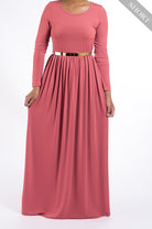 Salmon Milk silk Maxi dress (Short) Kabayare