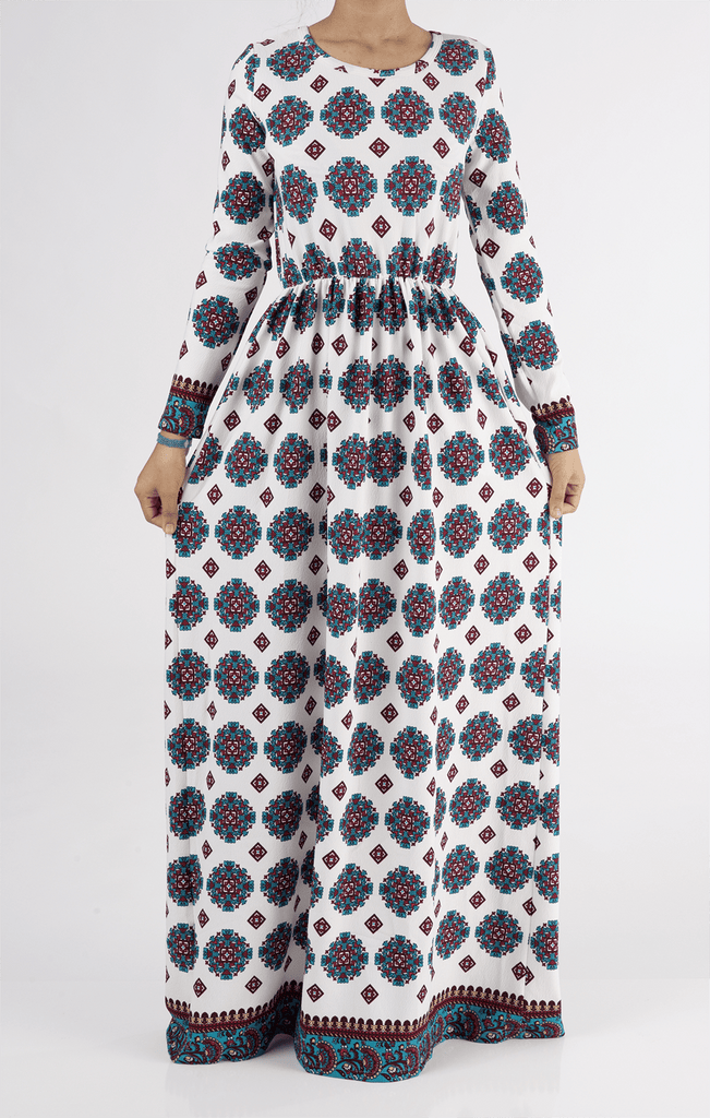 Samira Textured Print Dress Kabayare