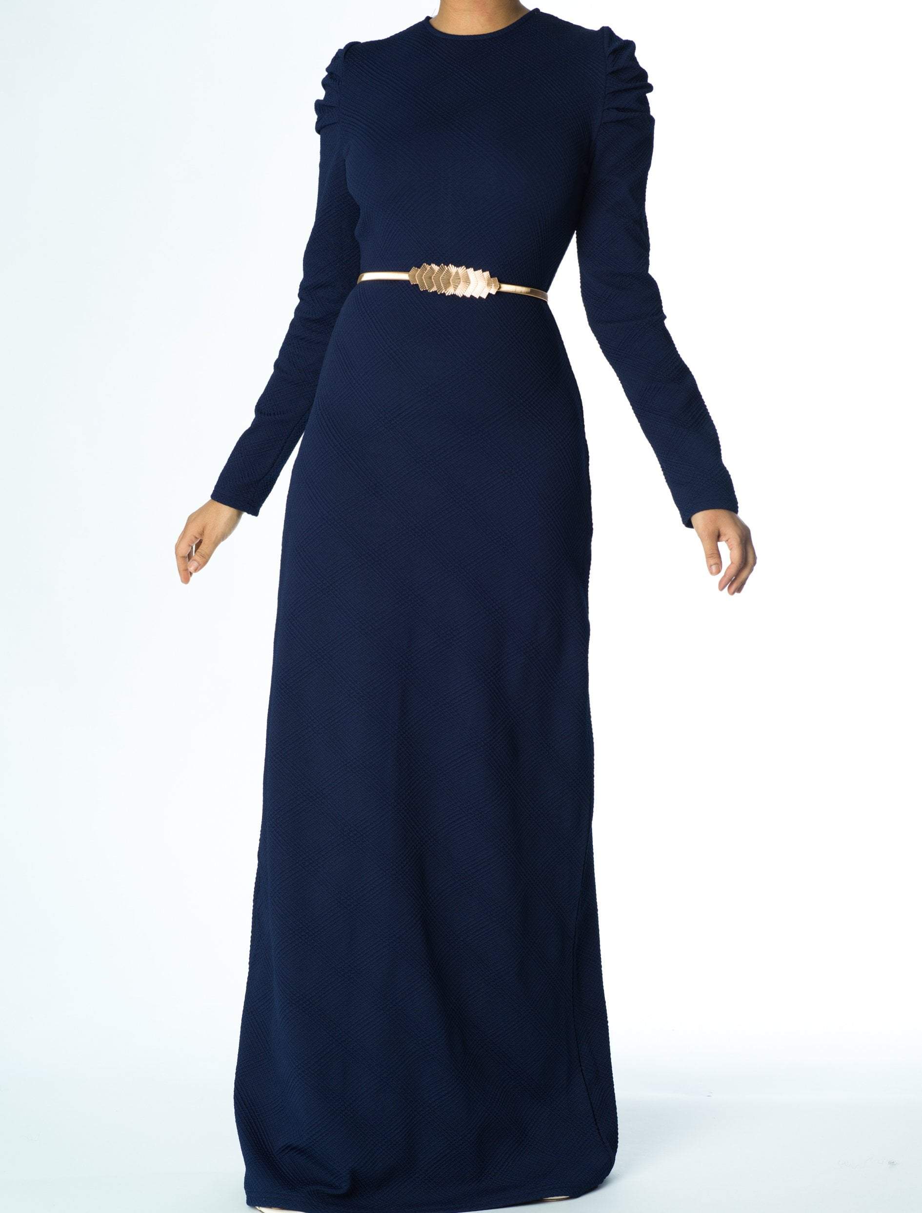 Shoulder Puff Sleeve ponti-di-roma dress Kabayare