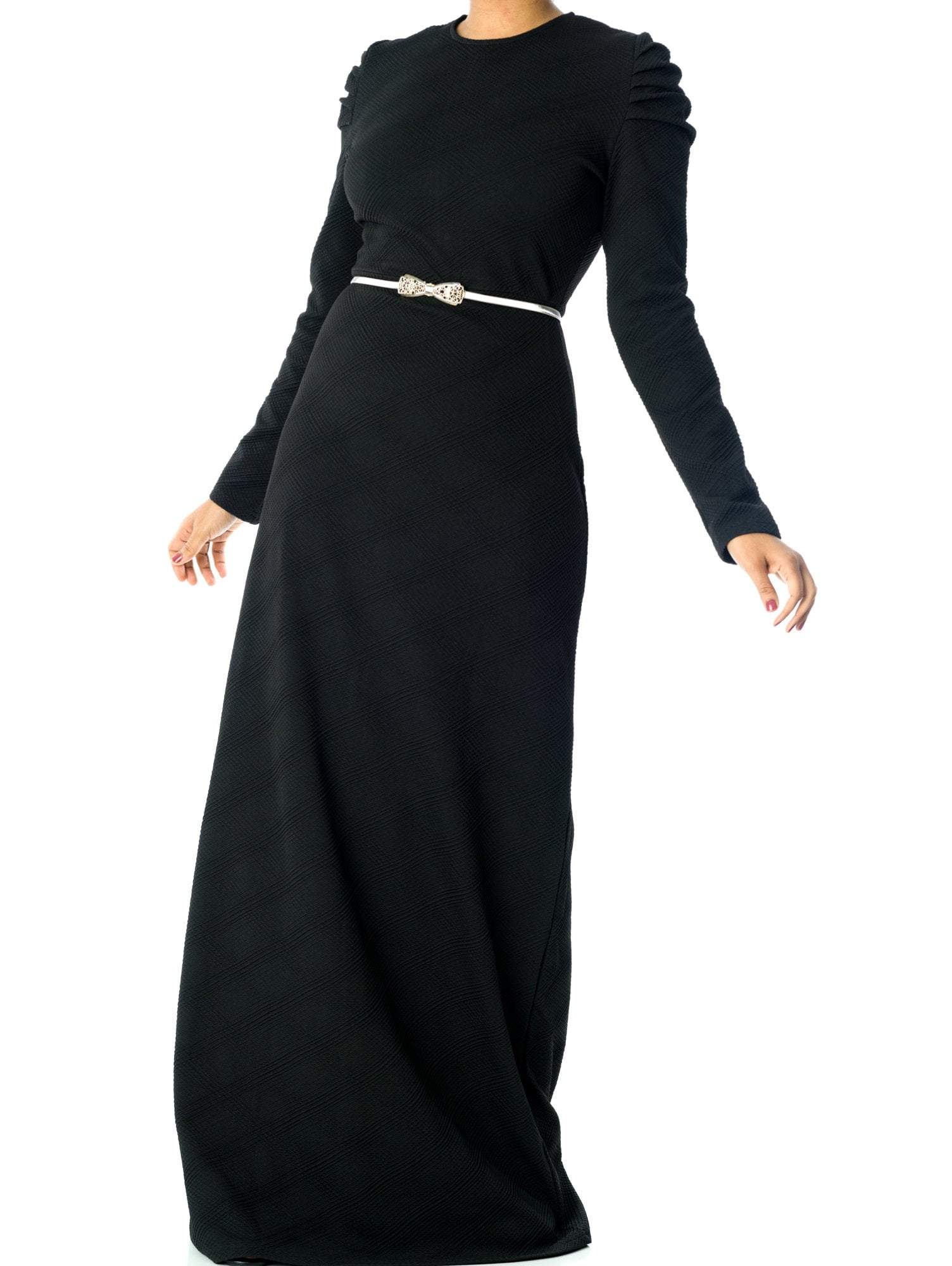 Shoulder Puff Sleeve ponti-di-roma dress Kabayare