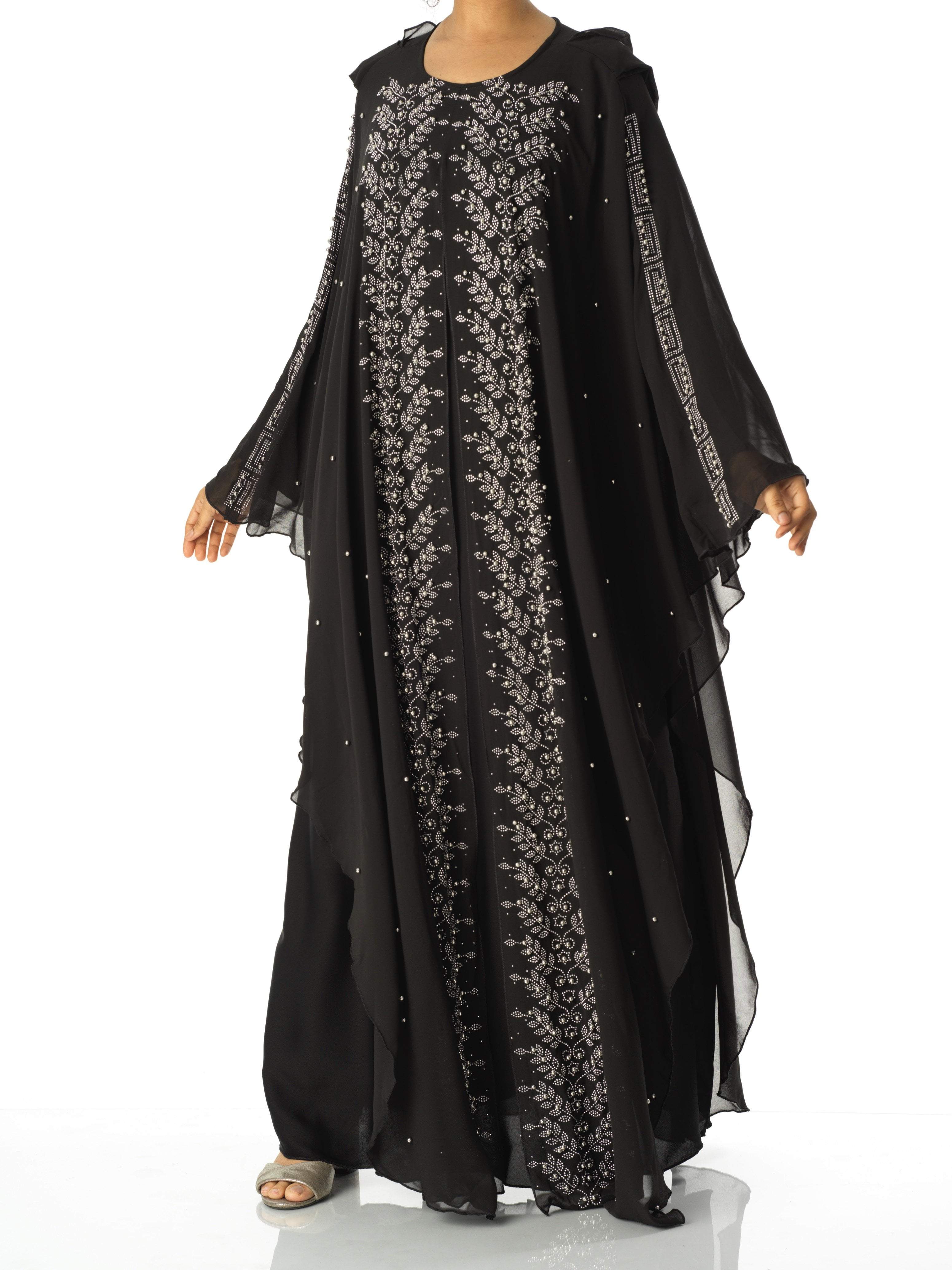 silver Crystal butterfly abaya Kabayare (6820056072370)