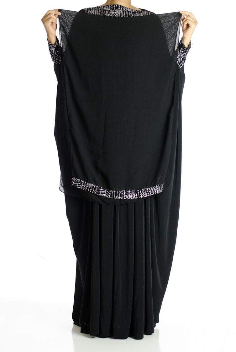 Silver Mirage Butterfly Jersey Abaya Kabayare