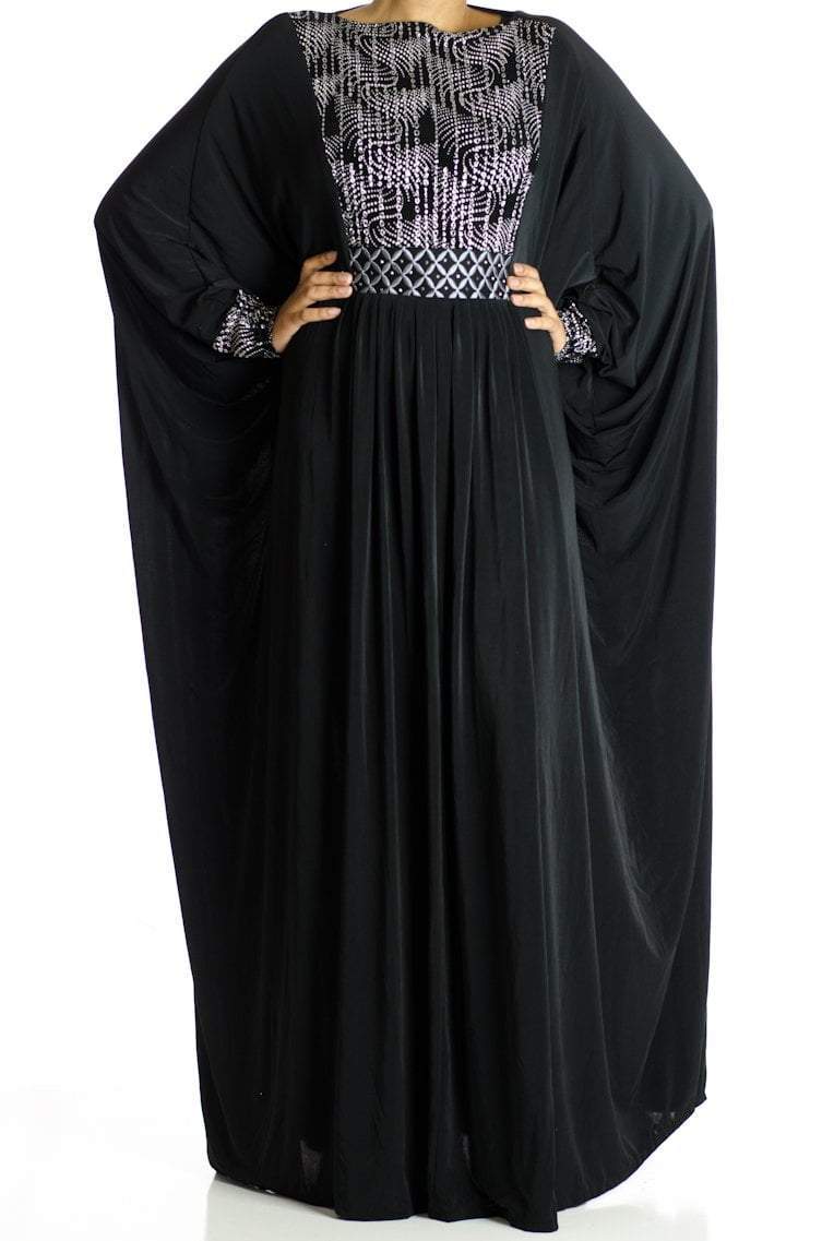Silver Mirage Butterfly Jersey Abaya Kabayare