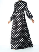 Smocked cuffs Polka Dots Maxi dress Kabayare