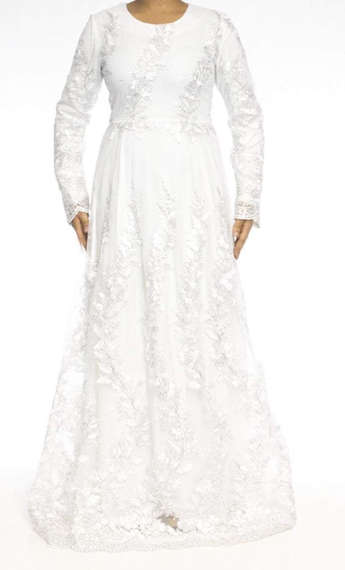 Snow-White Embroidered Princess Gown Kabayare