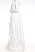 Snow-White Embroidered Princess Gown Kabayare