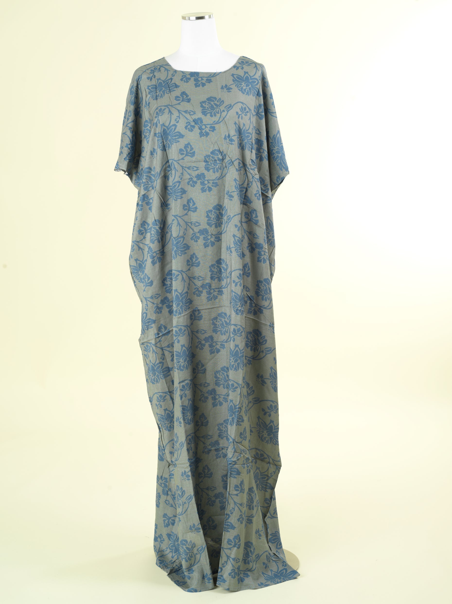 soft gray print bati dress Kabayare