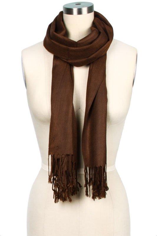 Solid Brown Pashmina Scarf Kabayare