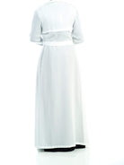 Solid classic Chiffon Maxi Trench Coat Kabayare