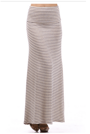Stripe Folded Maxi Skirt Kabayare