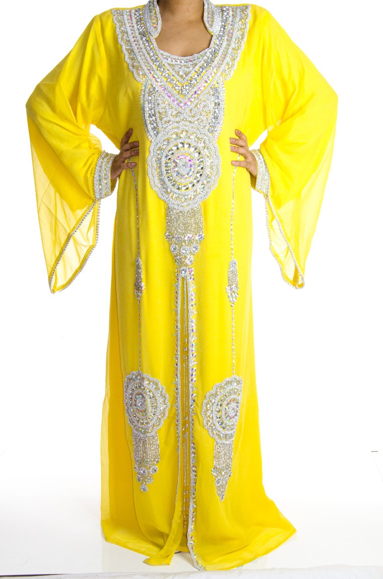 Stunning Yellow Khaleeji Dress Kabayare