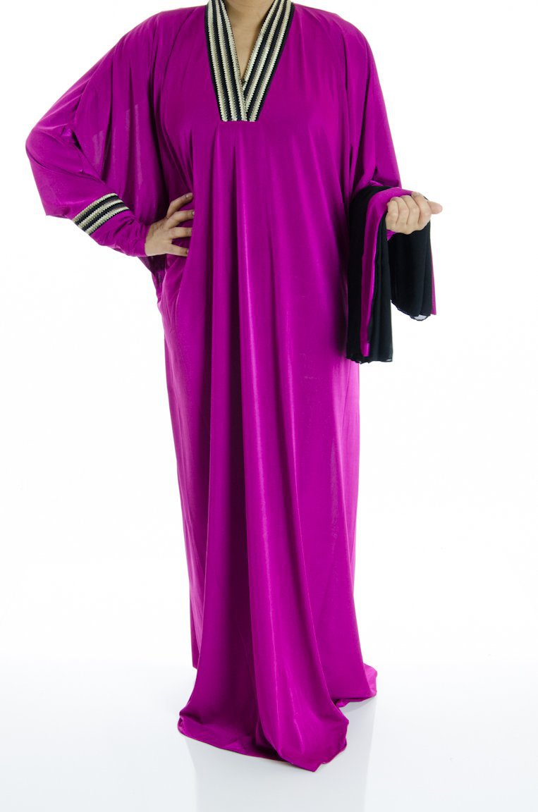 Sweet collar embroidery Jersey Abaya Kabayare