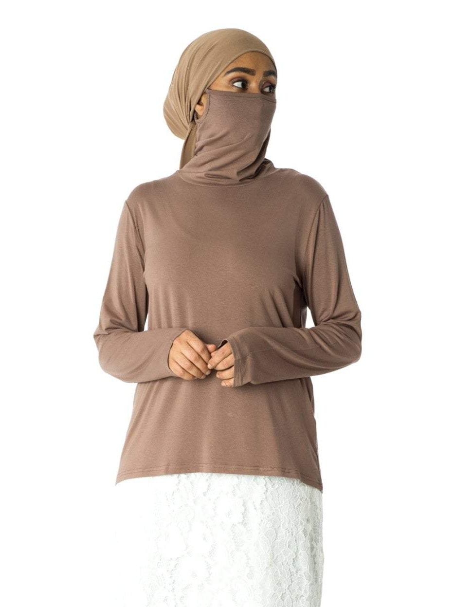 T-shirt with a built-in face mask - Kabayare Fashion (5961595191445)