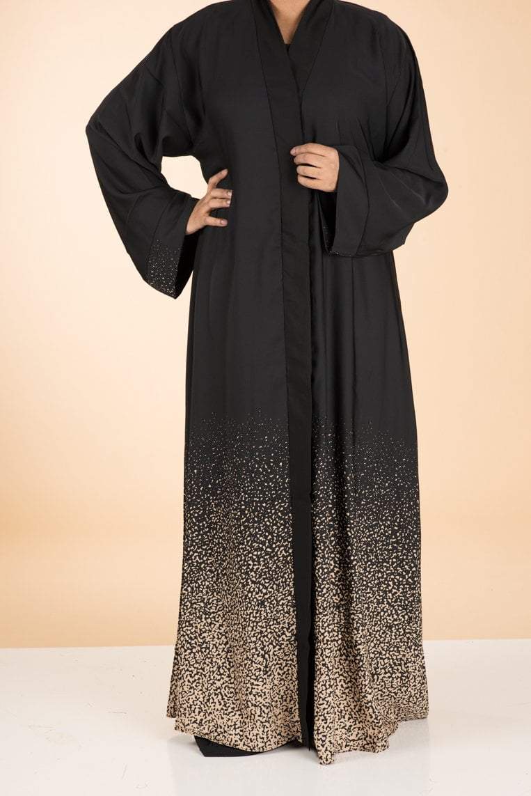 Tan abstract Kimono Abaya Kabayare